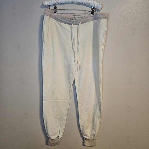 Baja East Pants - Baja East Sweatpants Joggers Pale Yellow Green Gray Tie Waist Size 0 Athleisure